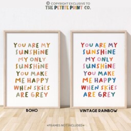 You Are My Sunshine Print -- Girls Nursery Print, Boys Playroom Decor - Unframed - thumbnail 3