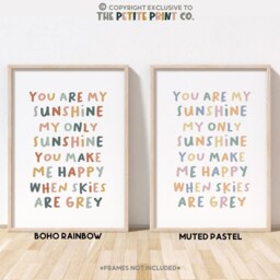 You Are My Sunshine Print -- Girls Nursery Print, Boys Playroom Decor - Unframed - thumbnail 2