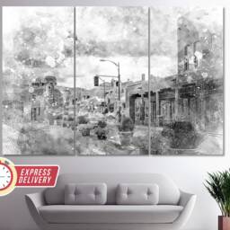 Santa Fe Canvas Print, New Mexico, Wall Art, Artwork, Poster, Photo, Downtown - thumbnail 2