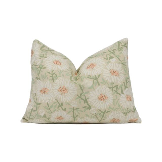 Emily Burningham - Daisies White Pretty Floral Cushion Cover Handmade Throw Pillow Designer Home D??cor - image 1