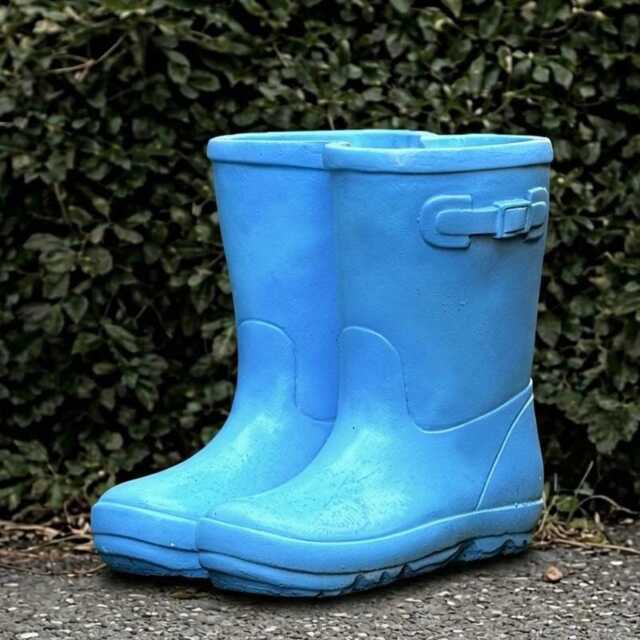 Cement Blue Boots Figurine Outdoor Sculpture Decoration Handmade Art Front Door Statue Boots Lover Gift - image 1