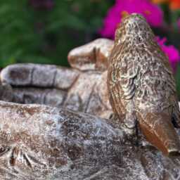 Outdoor Bird Statue Concrete Sn Hands Sculpture Garden Figure Handmade Decor Front Door Ornament Bird Lover Gift Yard Art - thumbnail 4