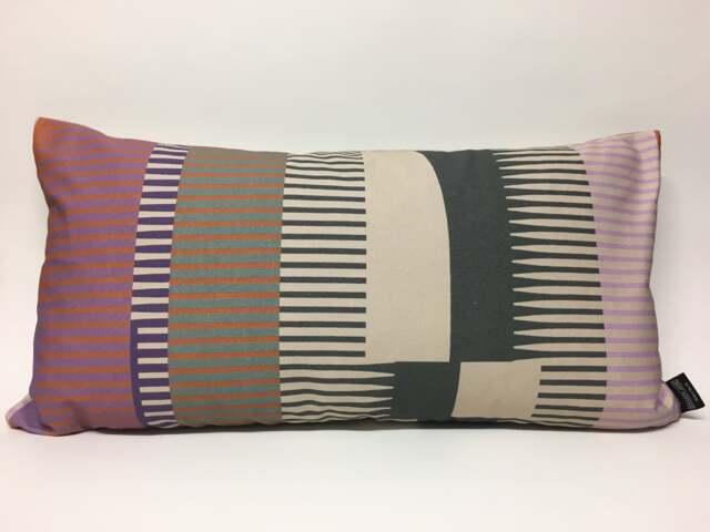 Combed Stripe Cushion - Raspberry, Lilac + Terracotta - image 1
