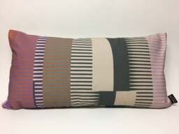 Combed Stripe Cushion - Raspberry, Lilac + Terracotta - thumbnail 1