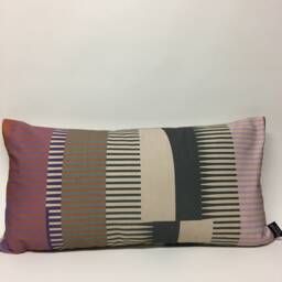 Combed Stripe Cushion - Raspberry, Lilac + Terracotta - thumbnail 4