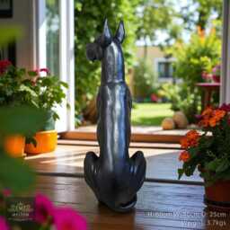 Resin Bronze Vintage Style Great Dane Garden Ornament Outdoor Statue Figurine, 66cm High - thumbnail 2