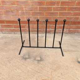 Handmade 3 Pair Wellington Boot Welly Rack Stand Storage Black Wrought Iron Steel Metal Welded Free Standing - thumbnail 3