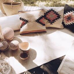 Rel??mpago Handmade Cushion, Mexican Textile Cushion, Woven Wool Boho Pillow, Throw Pillow - thumbnail 4