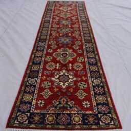 10 Ft Long Rug, Bidjar Runner Hand Knotted Wool Afghan Geometric Kazak Turkmen Tribal Oriental Red Hallway - thumbnail 2