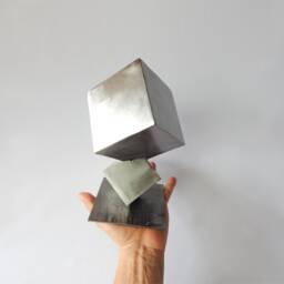 Cubist Style Metal Sculpture/Corten Steel Interior Decoration - Modern Industrial Cubes By Eddiart - thumbnail 3