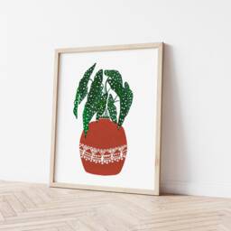 Modern Art, Begonia Maculata Art Print, Botanical Wall Polkadot Plant Boho Poster, Gift For Women, Mothers Day - thumbnail 2