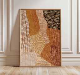 Abstract Wall Art - Modern Boho Poster Neutral Earth Tone Print Contemporary Minimalist Artwork Textured Pattern Decor - thumbnail 1