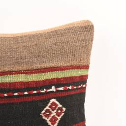Handmade Kilim Pillow Cover Bohemian Throw Pillow, 16x16 - thumbnail 2