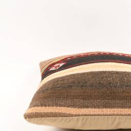Handmade Kilim Pillow Cover Bohemian Throw Pillow, 16x16 - thumbnail 4