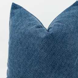 Stonewash Cotton Style Throw Cushion Pillow Cover Dark Blue Textured Vintage Rustic Fabric - thumbnail 2