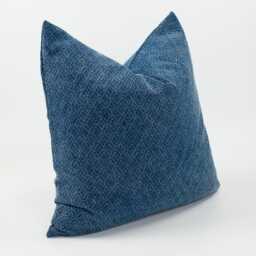 Stonewash Cotton Style Throw Cushion Pillow Cover Dark Blue Textured Vintage Rustic Fabric - thumbnail 3