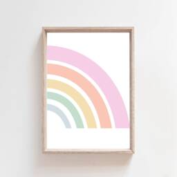 Set Of 3 Girls Nursery Prints, Pastel Colours, Personalised, Rainbow Wall Art, Bedroom Playroom Art - thumbnail 2
