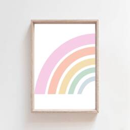 Set Of 3 Girls Nursery Prints, Pastel Colours, Personalised, Rainbow Wall Art, Bedroom Playroom Art - thumbnail 3