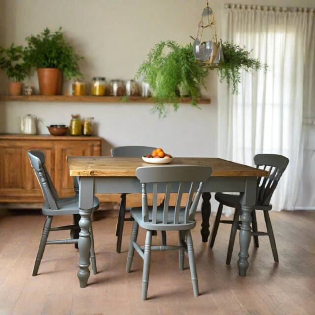 Rustic Farmhouse Dining Table - Custom Size Kitchen Table Handmade - image 1
