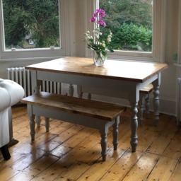 Rustic Farmhouse Dining Table - Custom Size Kitchen Table Handmade - thumbnail 3