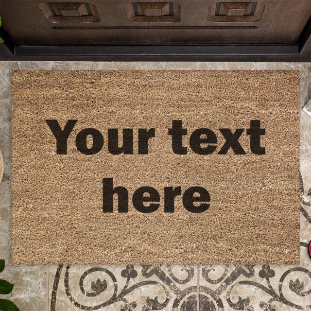 Personalised Any Message Coir Indoor Door Mat - 60x40cm Hall Doormat New Home Gift - image 1