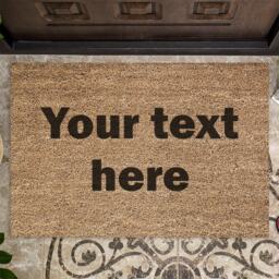Personalised Any Message Coir Indoor Door Mat - 60x40cm Hall Doormat New Home Gift - thumbnail 1