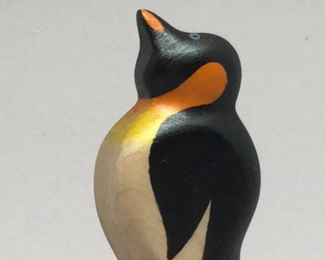 Toy Penguin Baby Wooden Colourful Black Orange White Size 6, 5 X 3, 0 2, 0 cm - Bxhxs Approx. 14, 5 Gr - image 1