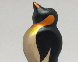 Toy Penguin Baby Wooden Colourful Black Orange White Size 6, 5 X 3, 0 2, 0 cm - Bxhxs Approx. 14, 5 Gr - thumbnail 1