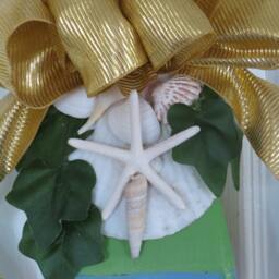 Wooden Buoy/starfish /Door Wreath/ Christmas Decoration/ Coastal Decor/ Ornament - thumbnail 2