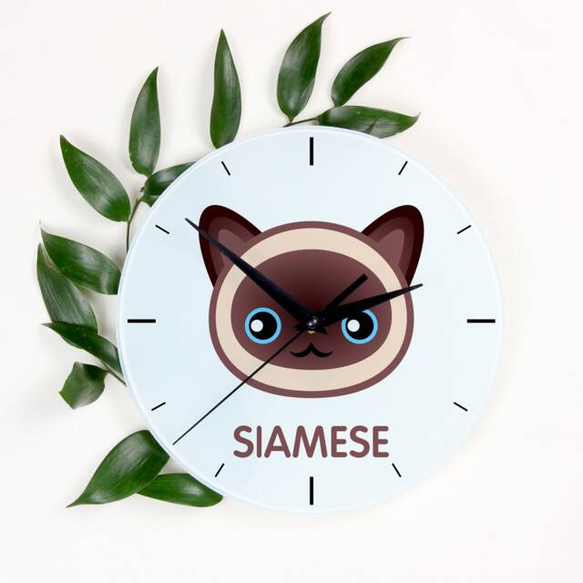 A Clock With A Siamese Cat. New Collection The Cute Art-Dog Cat - image 1