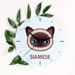 A Clock With A Siamese Cat. New Collection The Cute Art-Dog Cat - thumbnail 1