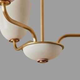 Mid-Century Modern Brass Chandelier 3-Light Nordic Pendant Lighting - thumbnail 3