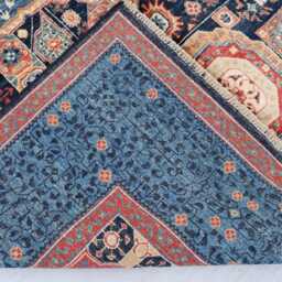 6'2x9'4 Luxury Navy Blue Mamluk Design Rug, Medallion Tekke Farmhouse Area Afghan Brand Kazak Bedroom Office D??cor Rug - thumbnail 4