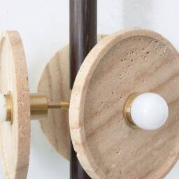 Travertine & Wenge Wood Triple Chandelier Kitchen Island Lighting - thumbnail 4