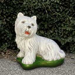 Fantasy Yorkie Statue Concrete Westie Dog Sculpture Cement Ornament Lover Gift Handmade Art Garden & Home - thumbnail 3