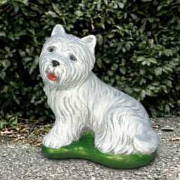 Fantasy Yorkie Statue Concrete Westie Dog Sculpture Cement Ornament Lover Gift Handmade Art Garden & Home