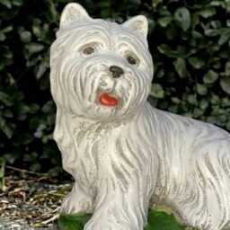 Fantasy Yorkie Statue Concrete Westie Dog Sculpture Cement Ornament Lover Gift Handmade Art Garden & Home - thumbnail 2