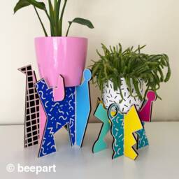 80S Style Indoor Plant Stand Memphis Group Holder Retro Riser House Eighties Interior - thumbnail 2