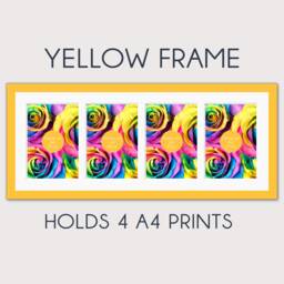 A4 Multi Photo Frame - Holds 4 Prints, Yellow Or Green