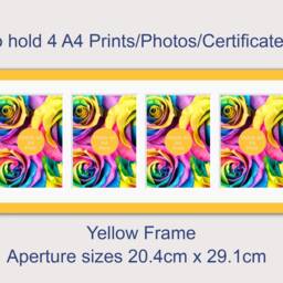 A4 Multi Photo Frame - Holds 4 Prints, Yellow Or Green - thumbnail 2