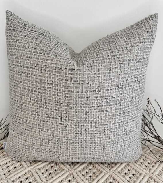 Luxury Handcrafted Greige Woven Scatter Cushion - Elegant Grey Beige Sofa Bed Set Pillow Style 181 - image 1
