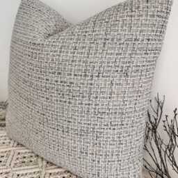 Luxury Handcrafted Greige Woven Scatter Cushion - Elegant Grey Beige Sofa Bed Set Pillow Style 181 - thumbnail 3