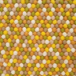 Handmade Wool Felt Ball Rug Yellow Pinocchio Rug - thumbnail 4
