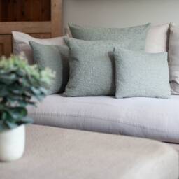 Textured Teddy Bear Boucle Xl Rectangular Cushion in Duck Egg Blue. Luxury & Soft To The Touch Material. 23X15 - thumbnail 4