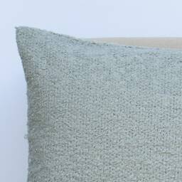 Textured Teddy Bear Boucle Xl Rectangular Cushion in Duck Egg Blue. Luxury & Soft To The Touch Material. 23X15 - thumbnail 3