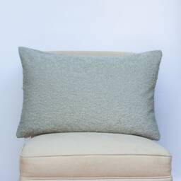 Textured Teddy Bear Boucle Xl Rectangular Cushion in Duck Egg Blue. Luxury & Soft To The Touch Material. 23X15 - thumbnail 2