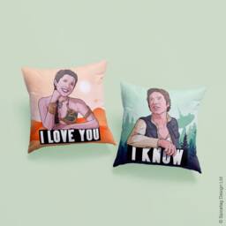 Love You... I Know Cushion Set Valetines Day Star Pillow Nerdy Home Decor Geeky Homeware Geek Sofa Nerd Bed Plush Awakens