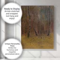Autumn Woodland Birch Trees Golden Forest Floor Impressionist Canvas Wall Art Print Decor Picture Ready To Hang - thumbnail 3