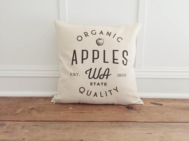Organic Apple Pillow Cover