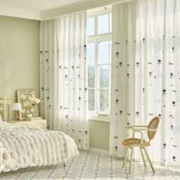 2 Colours Custom Curtains Flowers Net Sheer Voile Curtain For Bedroom Living Room - thumbnail 4